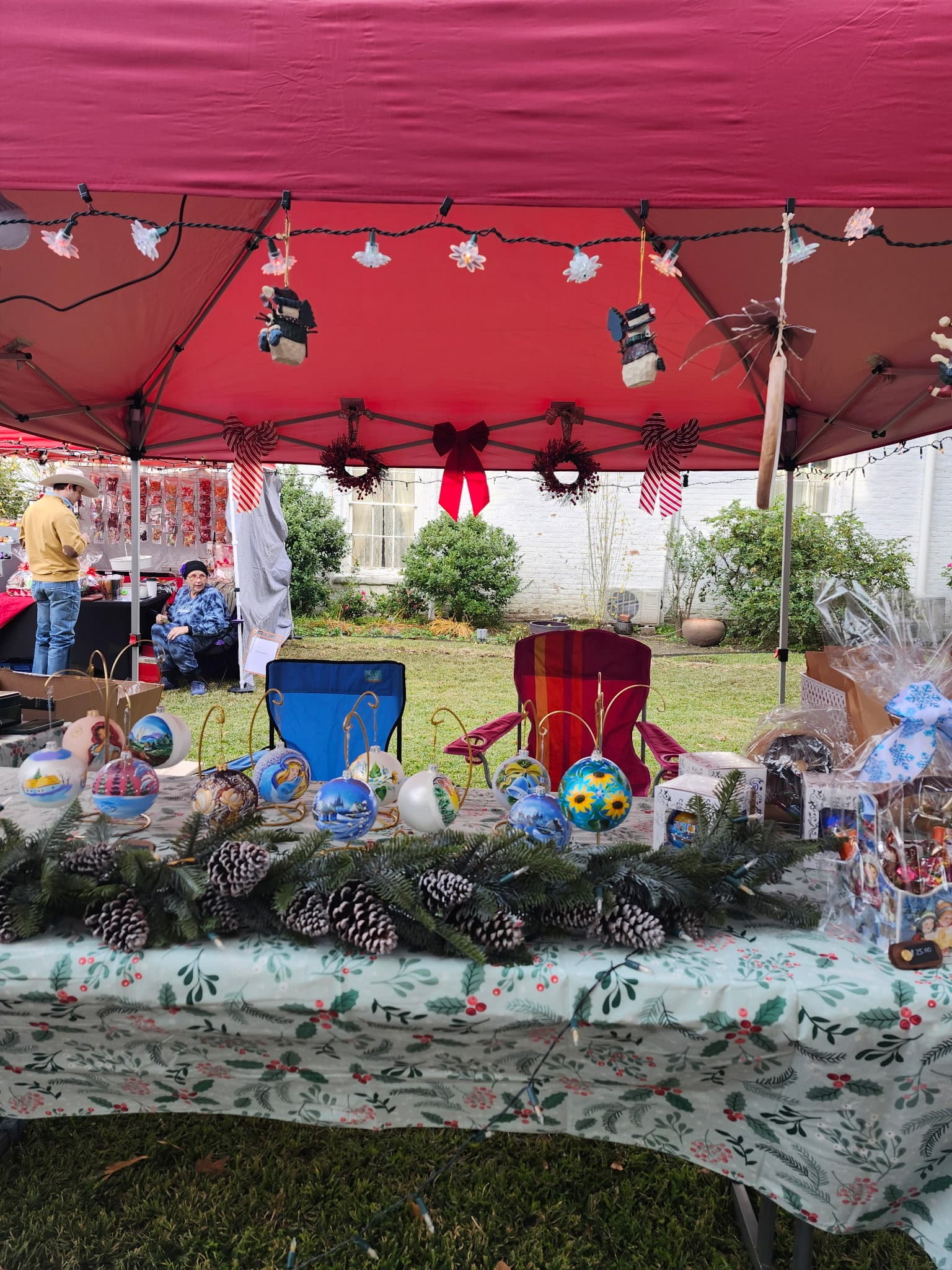Hand-painted ornaments at the Candlelight Christmas Market